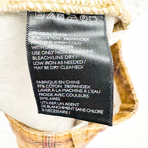 BDG Plaid Mini Skirt Brown Patterned Grid Corduroy Style Size 8 - Picture 3 of 5